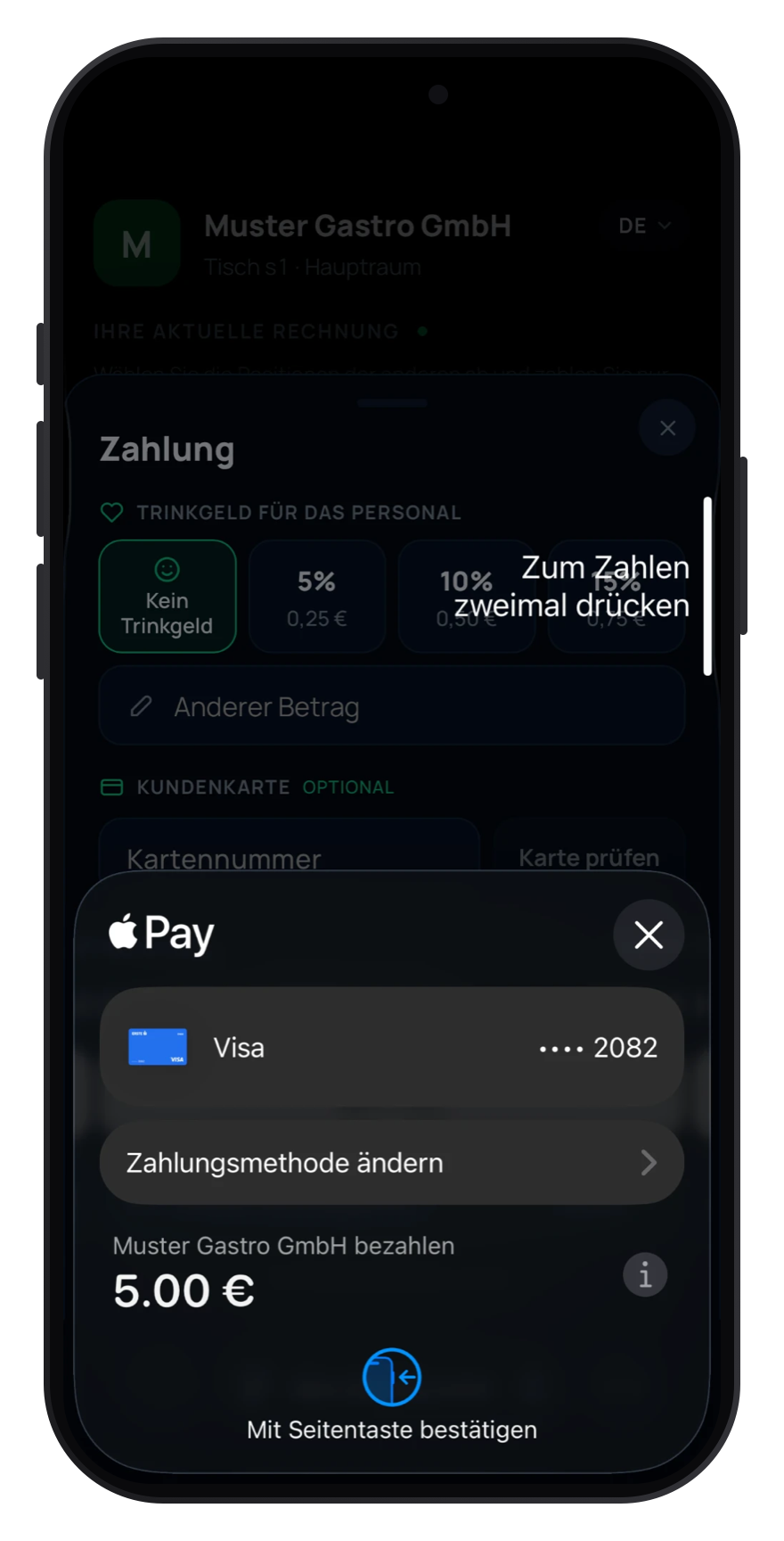 Apple Pay na telefonie goscia