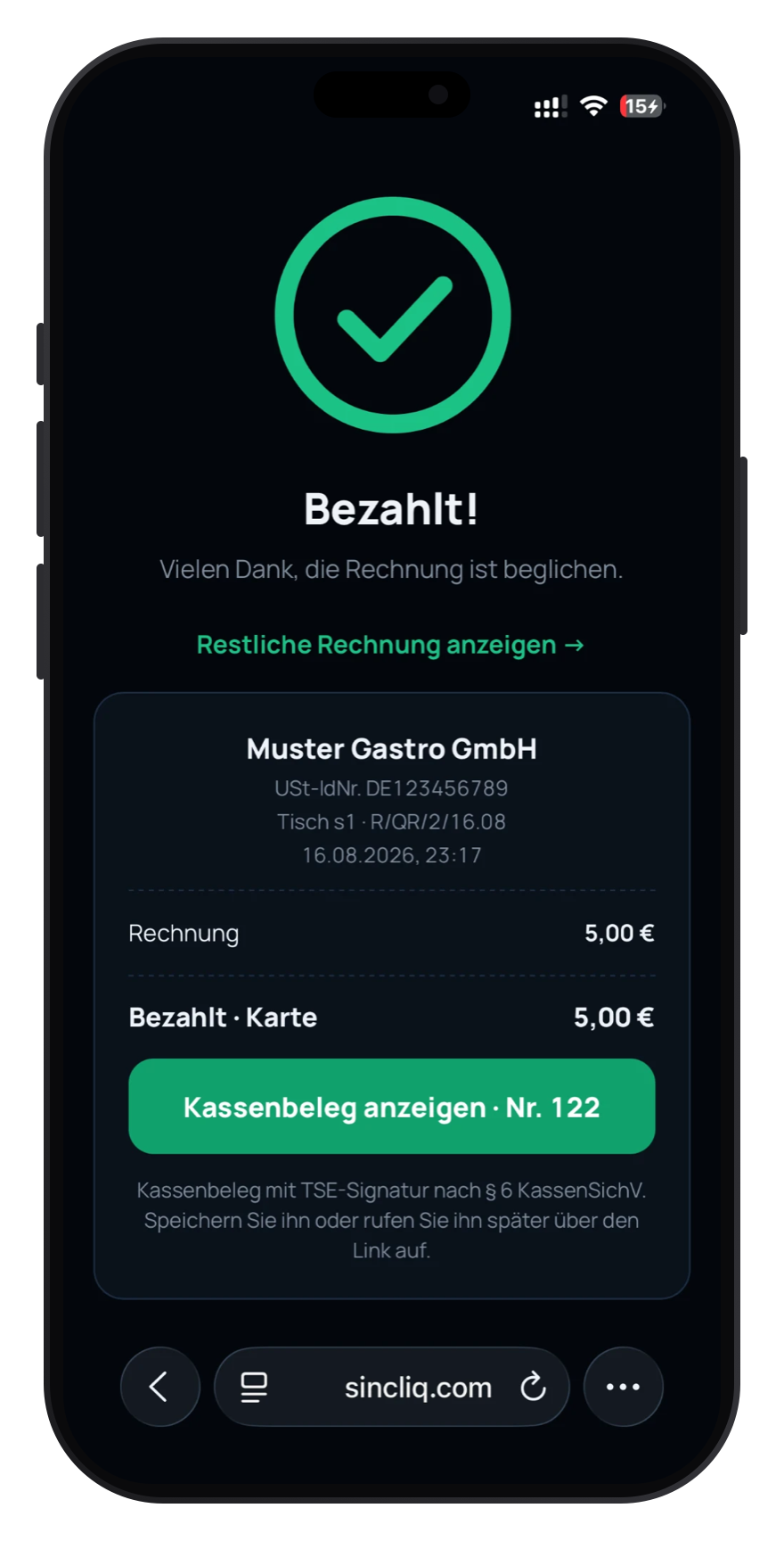 Potwierdzenie platnosci na telefonie