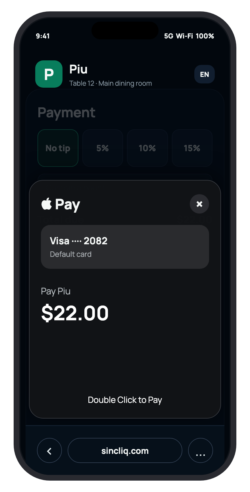 Apple Pay na telefonie goscia